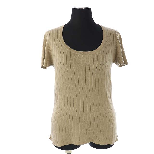 BURBERRY LONDON(バーバリーロンドン) バーバリー ロンドン BURBERRY LONDON 半袖ニット カットソー セーター Uネック 1 ベージュ /MF ■OS レディース レディース 1(日本サイズS相当)