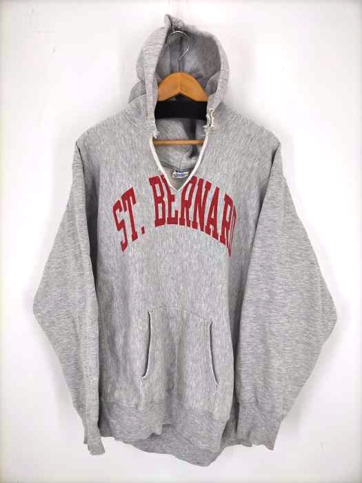 Champion(チャンピオン) REVERSE WEAVE ST.BERNARD カレッジロゴ プルオーバーパーカー トリコタグ 染み込みプリント USA製 メンズ import：XXL