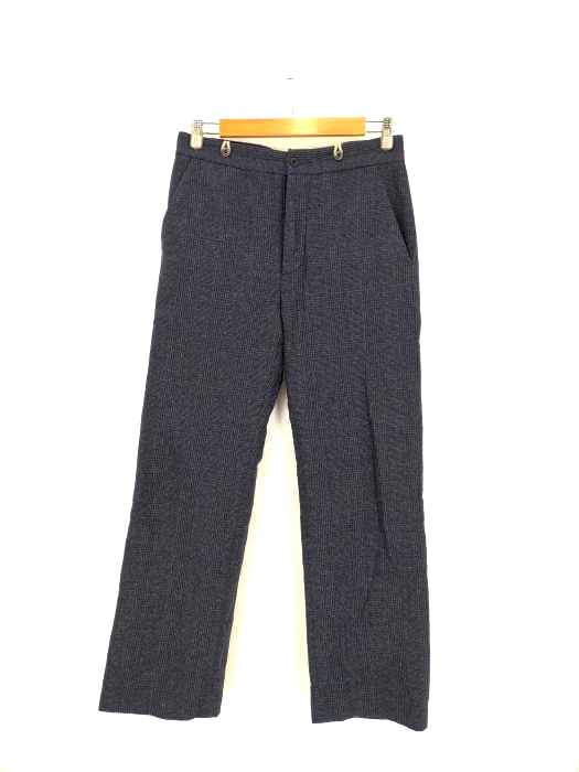 フランクリーダー FRANK LEDER ボタンフライ チェック柄 ウール サスペンダーパンツ メンズ  S