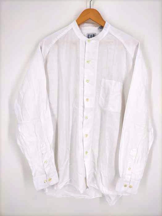 Gap(ギャップ) OLD 白タグ リネンコットン バンドカラーシャツ メンズ  L