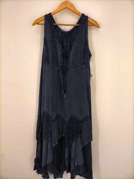 USED古着(ユーズドフルギ) インド製 刺繍デザイン レーヨンワンピース レディース 表記無