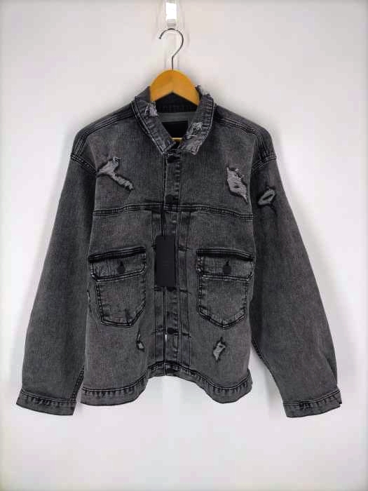 ユーズドフルギ USED古着 {{abyssea}} ダメージ加工デニムジャケット メンズ JPN：2