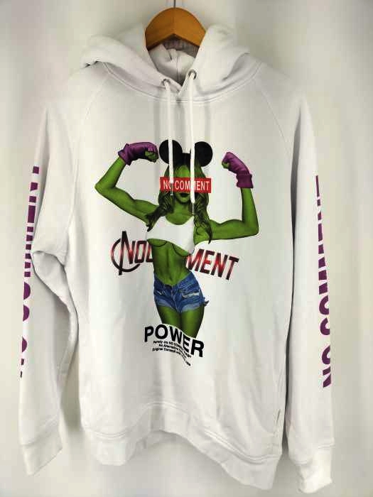 ノーコメントパリ NO COMMENT PARIS プリントプルオーバーパーカー メンズ  US：L、EU：XL