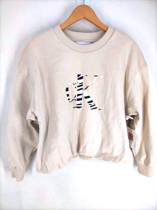 カルバンクラインジーンズ Calvin Klein Jeans ロゴプリントクロップドスウェット レディース JPN：S