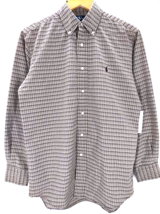 ラルフローレン RALPH LAUREN BLAKE ワンポイント刺しゅう コットン L/Sチェック B.Dシャツ メンズ import：S