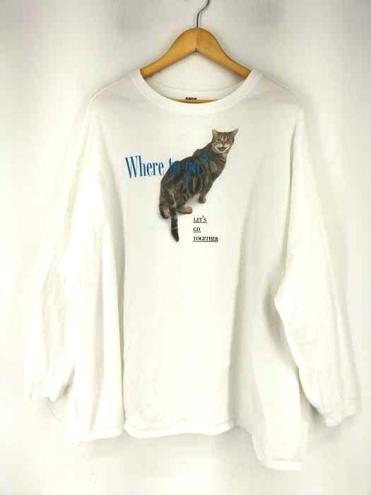 ファーファー furfur 猫プリントオーバーサイズ長袖T メンズ ONE SIZE