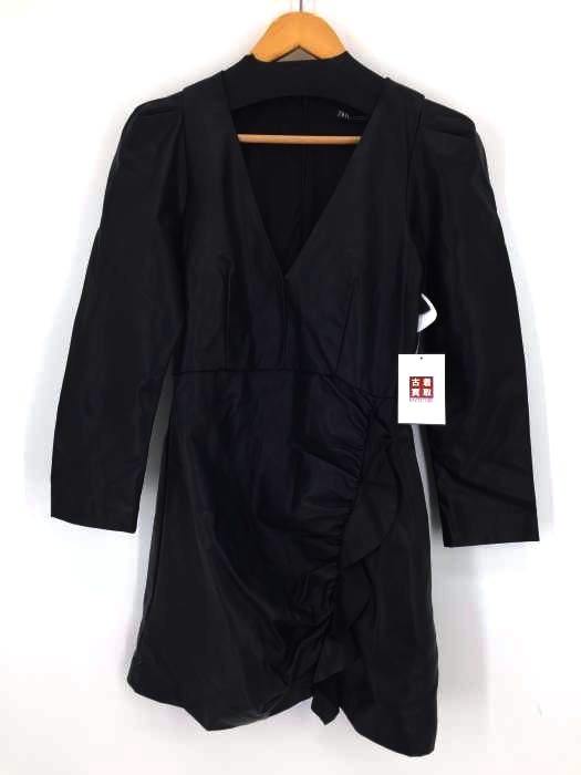 ZARA(ザラ) Faux Leather Mini Dress レディース import：M