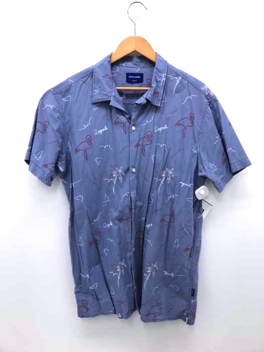 JACK&JONES(ジャックアンドジョーンズ) 総柄オープンカラーシャツ メンズ XL
