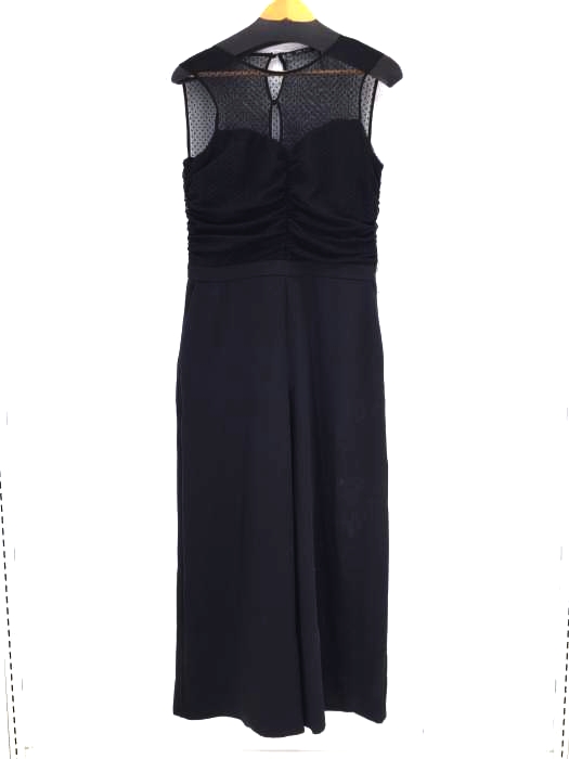 ZARA BASIC(ザラベーシック) Contrasting Draped Black Jumpsuit レディース オールインワン つなぎ