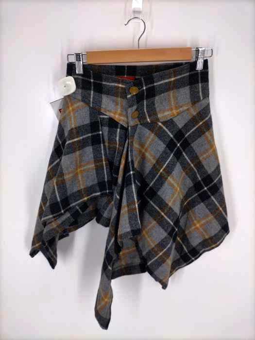 Vivienne Westwood RED LABEL(ヴィヴィアンウエストウッドレッドレーベル) チェック柄ウールショート巻きスカート レディース JPN：40
