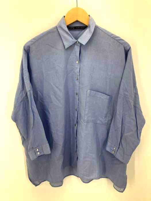 ZARA BASIC(ザラベーシック) リヨセル混 5分袖シャツ レディース  M