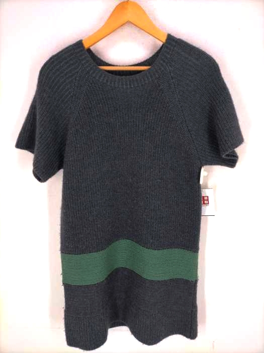 Haat ISSEY MIYAKE(ハート イッセイミヤケ) ライン切替 畔編みニットワンピース レディース JPN：2