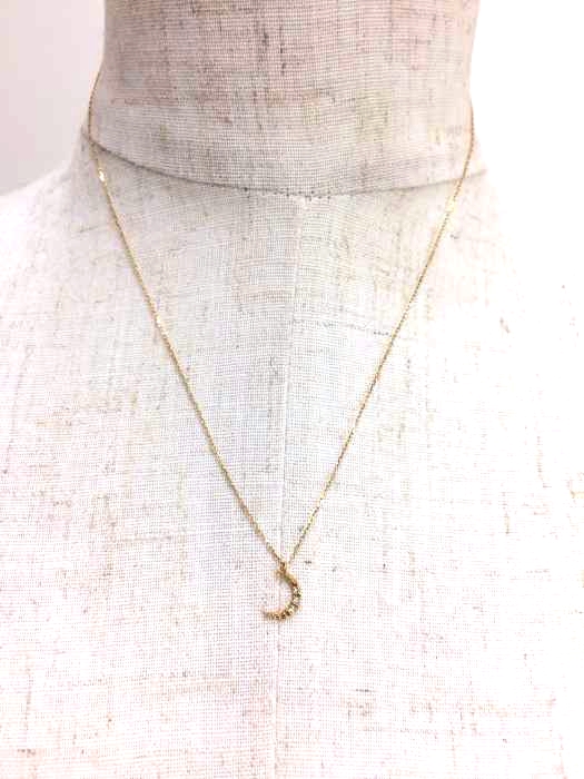 USED古着(ユーズドフルギ) K10 417刻印  0.03カラット ムーンモチーフネックレス レディース 表記無