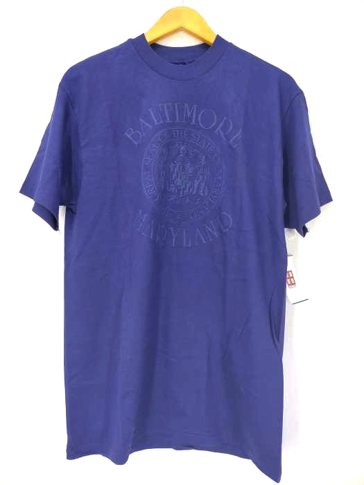 USED古着(ユーズドフルギ) 90S HANES BEEFY-T USA製 BALTIMORE MARYLAND Seal of Maryland 発泡プリント シングルステッチ Tシャツ メンズ import：M
