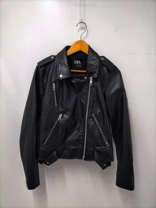 ZARA(ザラ) フェイクレザーダブルライダース レディース import：L