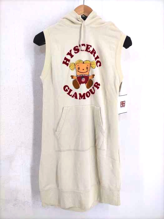 HYSTERIC GLAMOUR(ヒステリックグラマー) ノースリーブ アーチロゴ プルオーバー パーカー レディース FREE
