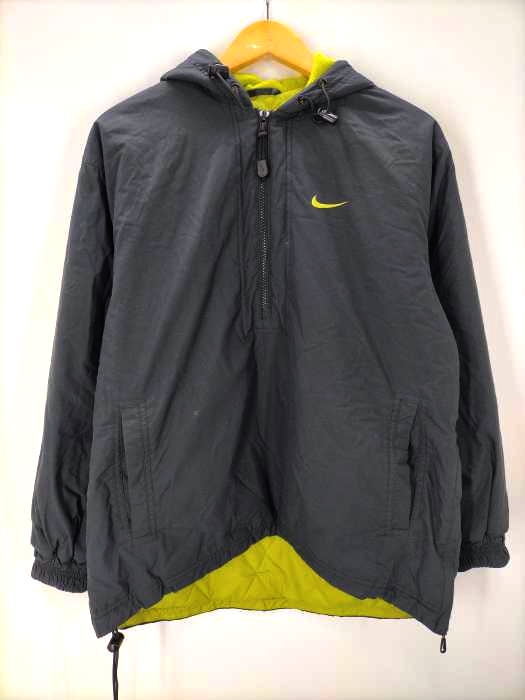 ナイキ NIKE 90S 銀タグ フード ナイロン ハーフジップ ジャケット メンズ import：S