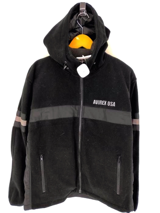 アヴィレックス AVIREX BIG LOGO フリース ジップ パーカー メンズ  L