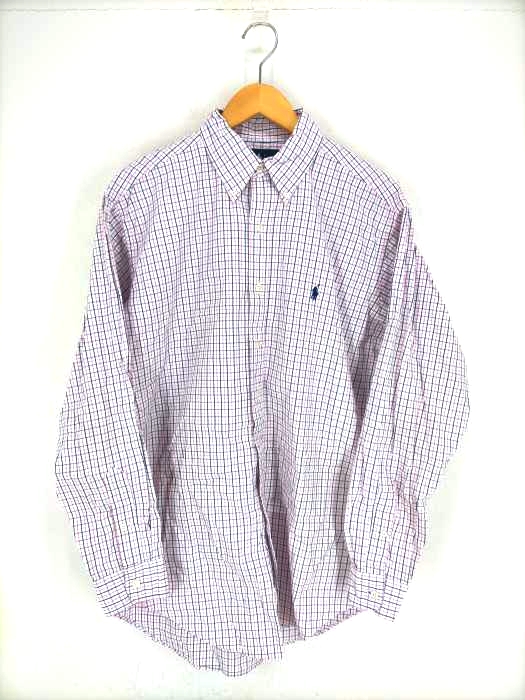 ラルフローレン RALPH LAUREN CLASSIC FIT フィリピン製  チェックボタンダウンシャツ メンズ JPN：M