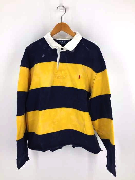 Polo by RALPH LAUREN(ポロバイラルフローレン) エルボーパッチ付き ボックスシルエット ボーダーラガーシャツ メンズ トップス カジュアルシャツ