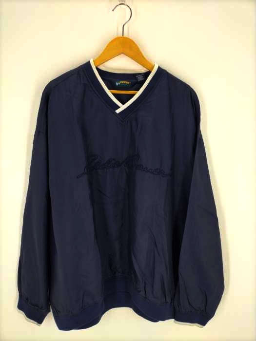 Eddie Bauer(エディーバウアー) 90S EBTEK ロゴ刺繍 ナイロンプルオーバー メンズ import：XL