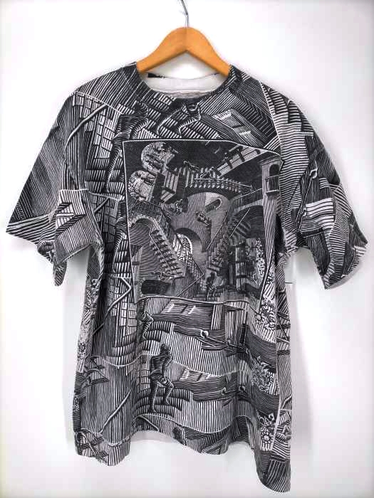 USED古着(ユーズドフルギ) 90s M.C.Escher Relativity Print S/S Tee MCエッシャー 相対性 階段 騙し絵 アートT メンズ 表記無