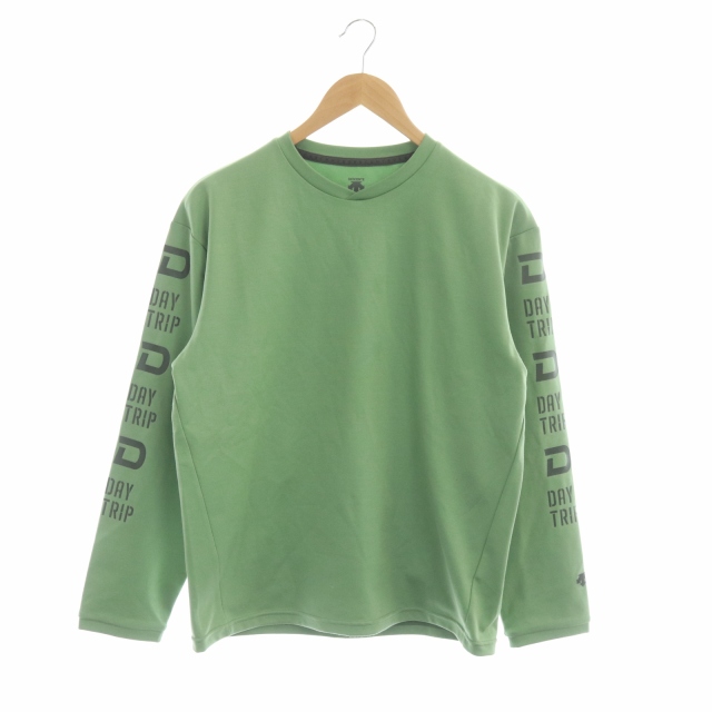 DESCENTE(デサント) Tシャツ カットソー ロンT 長袖 クルーネック ロゴ S 緑 グリーン /DO メンズ  S