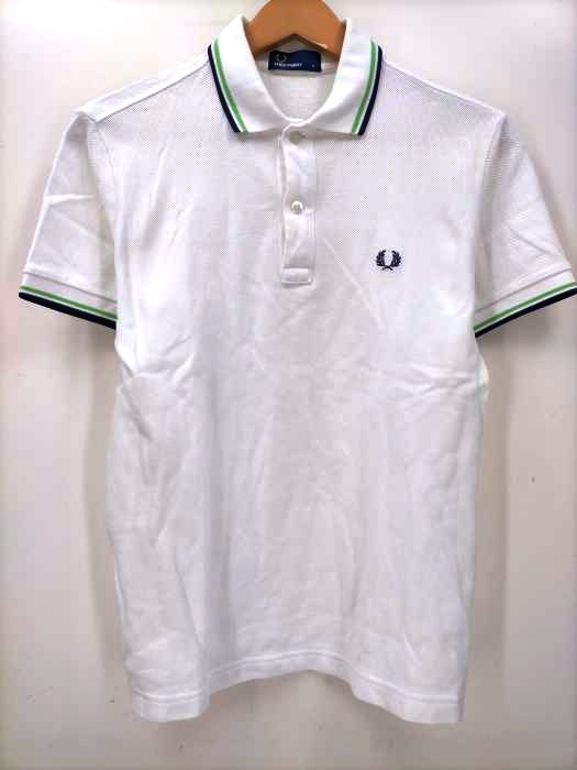 FRED PERRY(フレッドペリー) ロゴ刺繍 鹿の子ポロシャツ メンズ JPN：S