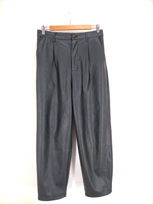 EMMA CLOTHES(エマクローズ) シンセティックレザー ワンタックセミワイドテーパードパンツ メンズ  L