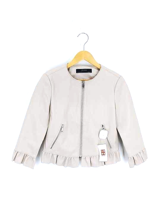 ZARA(ザラ) フェイクレザーフリル レディース import：M