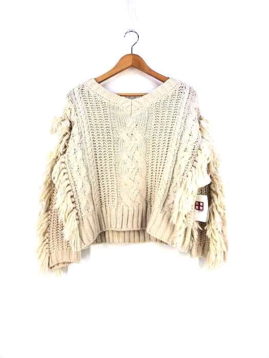 アングリッド Ungrid 18AW フリンジコンビケーブルニット レディース FREE
