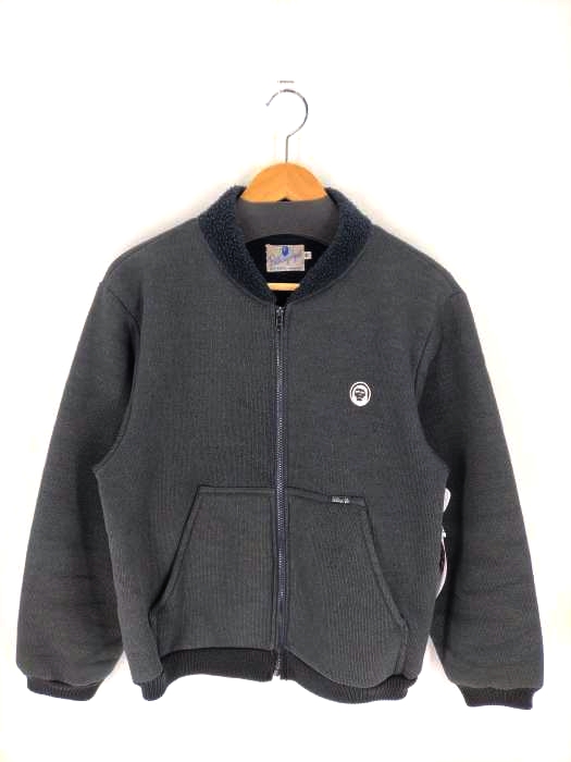 アベイシングエイプ A BATHING APE ロゴ刺繍 裏ボア ジップアップブルゾン メンズ  M