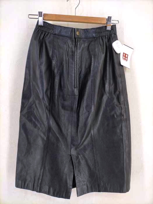 ユーズドフルギ USED古着 バックスリット レザースカート レディース JPN：4 11