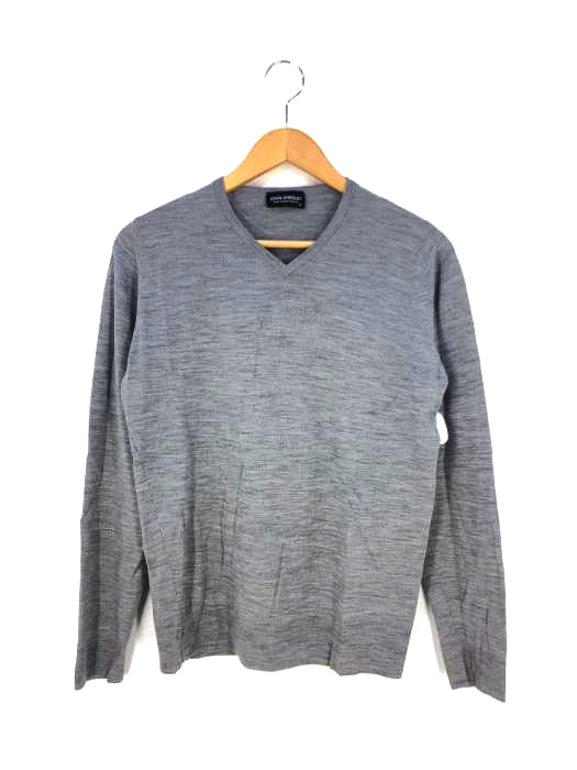 ジョンスメドレー JOHN SMEDLEY イギリス製 Vネックウールニット レディース import：M