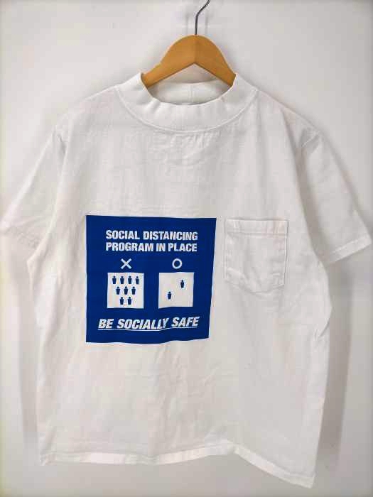 USED古着(ユーズドフルギ) GOOD WEAR USA製 BE SOCIALLY SAFE モックネックポケットTシャツ メンズ import：L