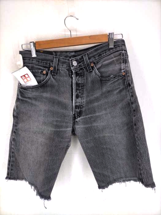 Levis(リーバイス) 90s 501 USA製 後染め ボタン裏653 カットオフブラックデニム メンズ  31