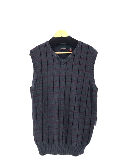 SADDLEBRED(フルギ) 格子チェック柄 Vネックコットンベスト メンズ import：M