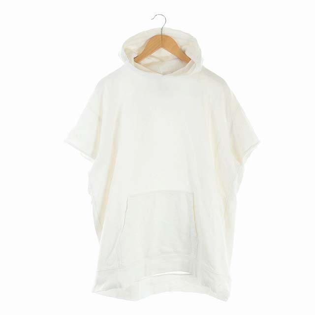 WIFFLE(ウィッフル) 19AW DAMAGE SS PARKA パーカー プルオーバー オーバーサイズ ダメージ加工 半袖 F 白 ホワイト /MF ■OS レディース レディース  F