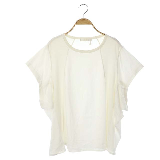 Chloe(クロエ) コットン リブ ジャージー Tシャツ カットソー プルオーバー デザイン 半袖 S 白 ホワイト  /HS ■OS レディース  S