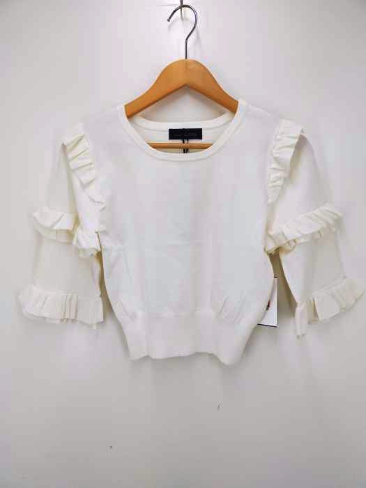LeoryEBLOA(レオリーエブロア) フリルスリーブニットTOP レディース  FREE