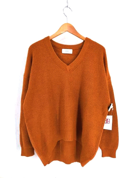 AZUL by moussy(アズールバイマウジー) V NECK LOOSE KNIT TOPS レディース  M