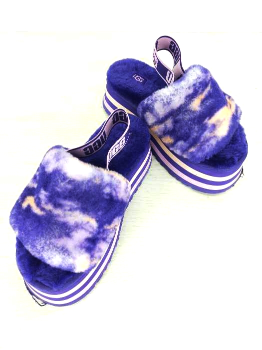 アグ UGG Disco Marble Slide マーブル 厚底 ボアサンダル レディース JPN：23
