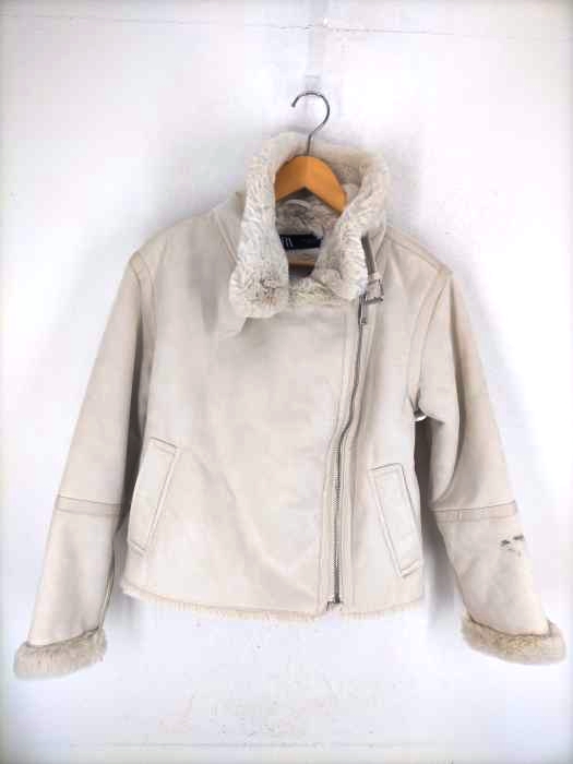 ザラ ZARA Faux Fur Jackets ライダースファージャケット レディース JPN：M