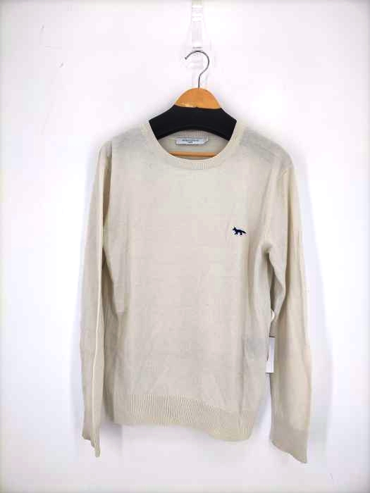 メゾンキツネ MAISON KITSUNE メゾンキツネ キツネ刺繍 コットンウール クルーネックニット メンズ import：L