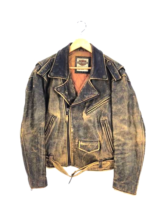 ハーレーダビッドソン HARLEY-DAVIDSON カウレザー ダブルライダースジャケット メンズ import：M