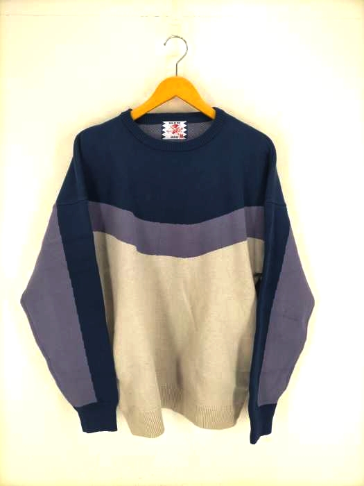 サノバチーズ SON OF THE CHEESE 22AW Border Knit Crew メンズ JPN：M