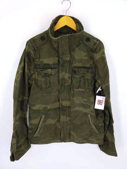 アバクロンビーアンドフィッチ Abercrombie & Fitch ダメージ加工 ミリタリーカモジャケット メンズ import：XL
