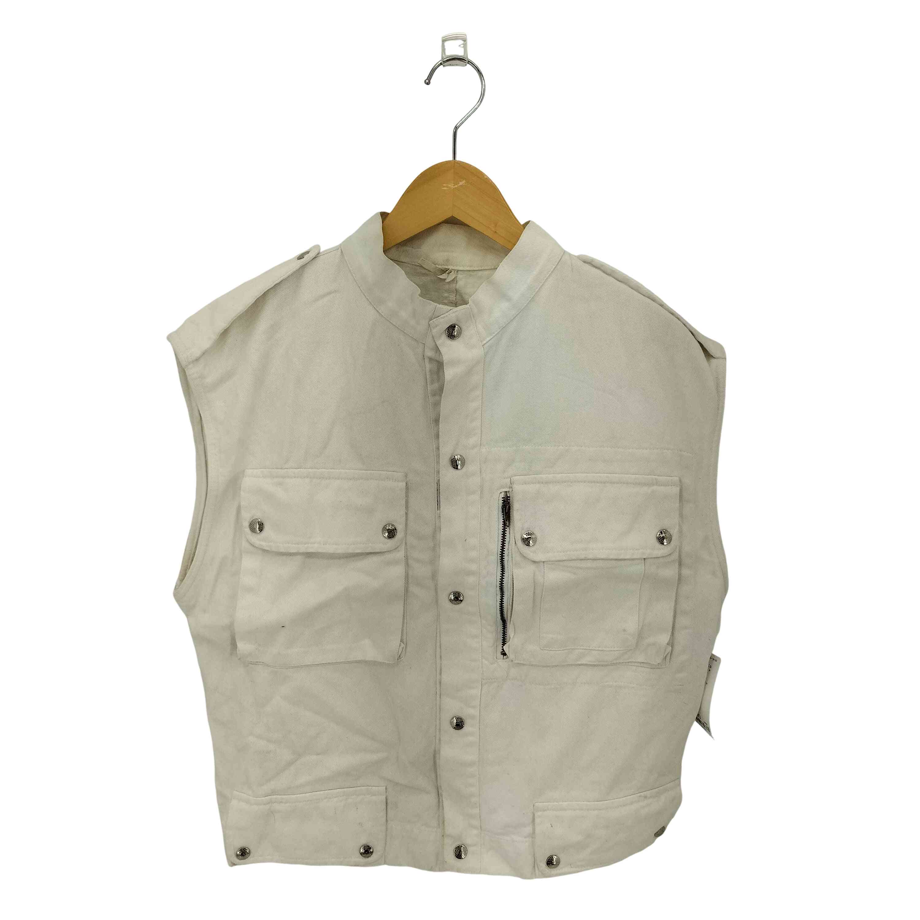 UNITED COLORS OF BENETTON(ユナイテッドカラーズオブベネトン) イタリア製 エポレット付 デニムベスト メンズ 表記無 【中古】【ブラン