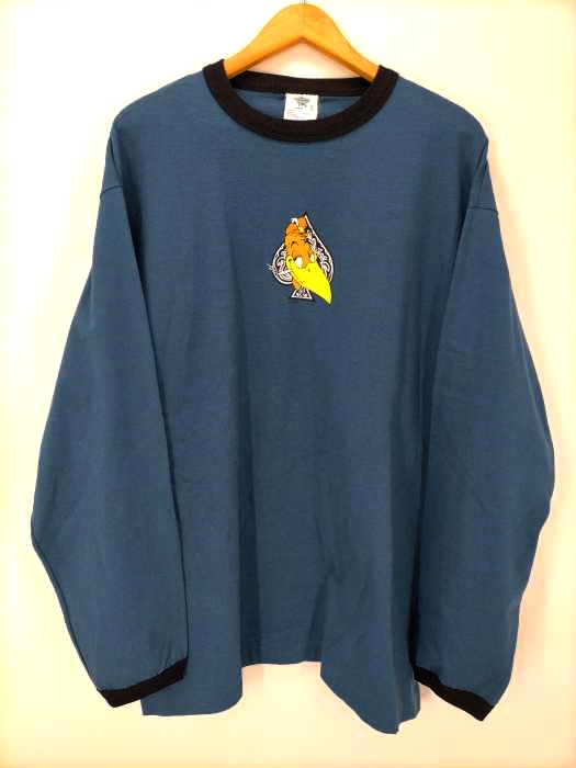 USED古着(ユーズドフルギ) 90S USA製 Frank Kozik リンガー トリム L/S シャツ コジック メンズ import：XL