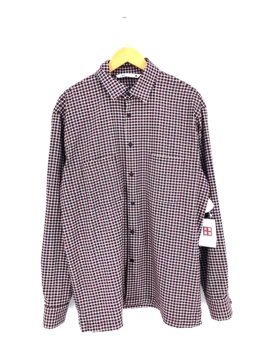 ZARA(ザラ) TEXTURED PLAID SHIRT スナップボタンチェックシャツ メンズ import:L